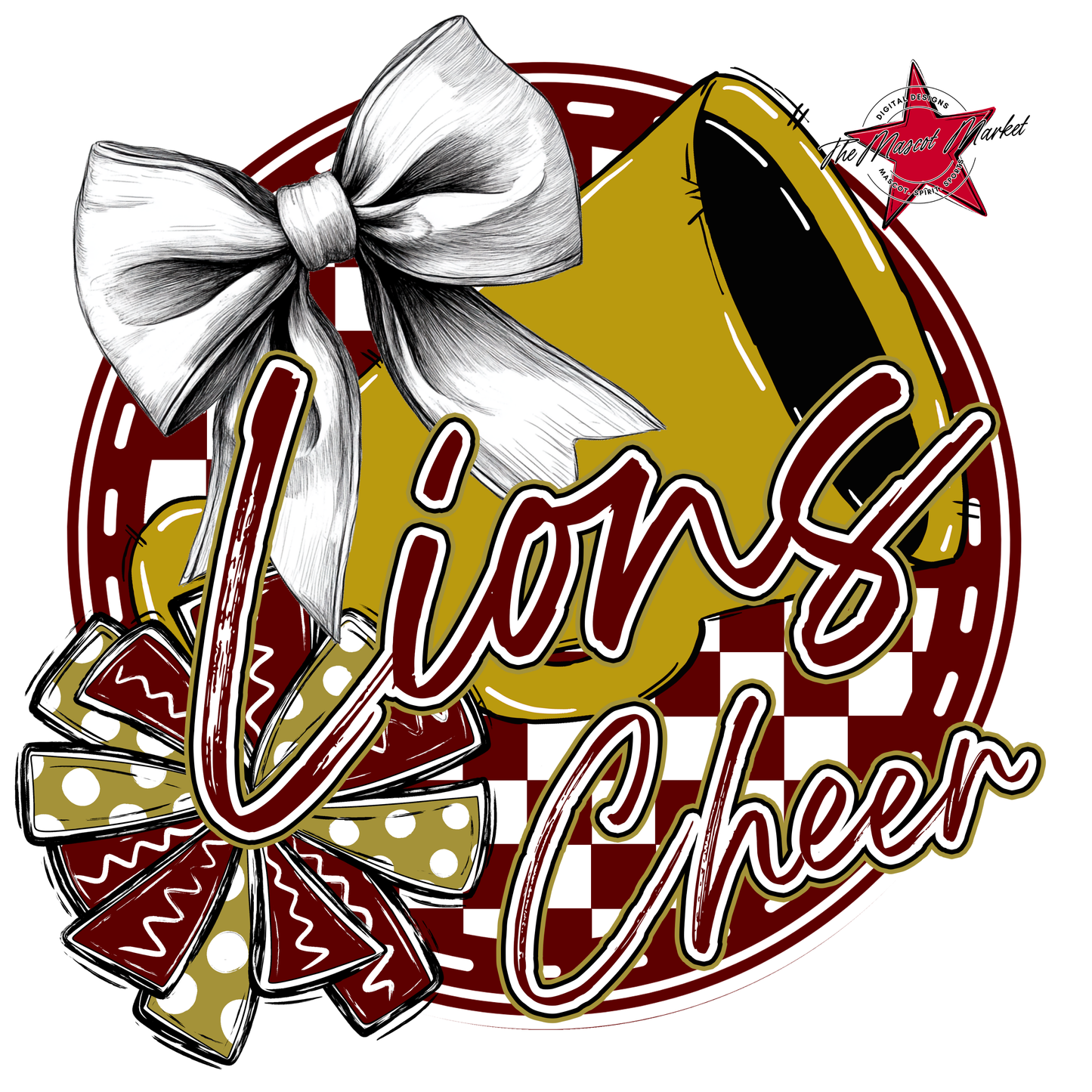 Lions Circle Cheer Design-Maroon-Gold