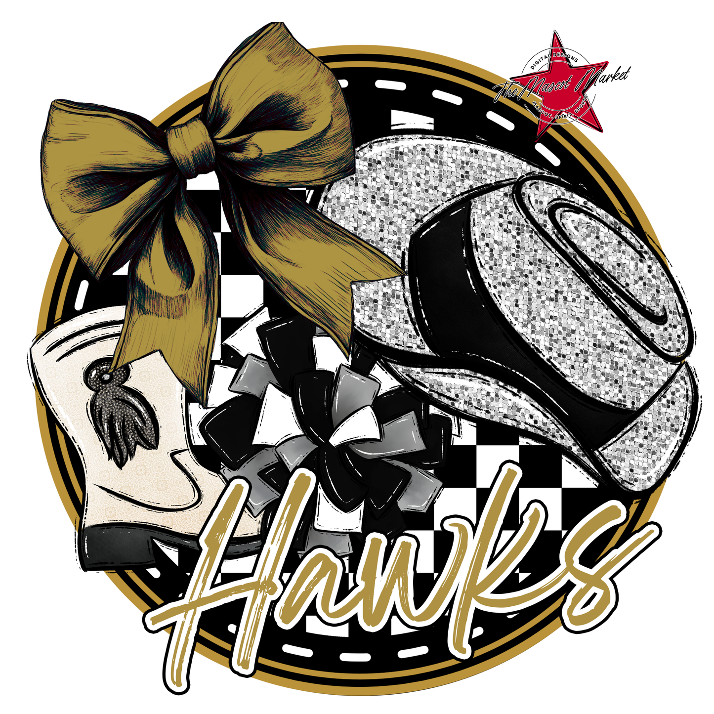 Hawks Circle Drillteam Design-Gold
