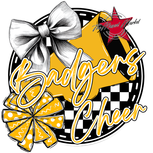 Badgers Circle Cheer Design-Yellow