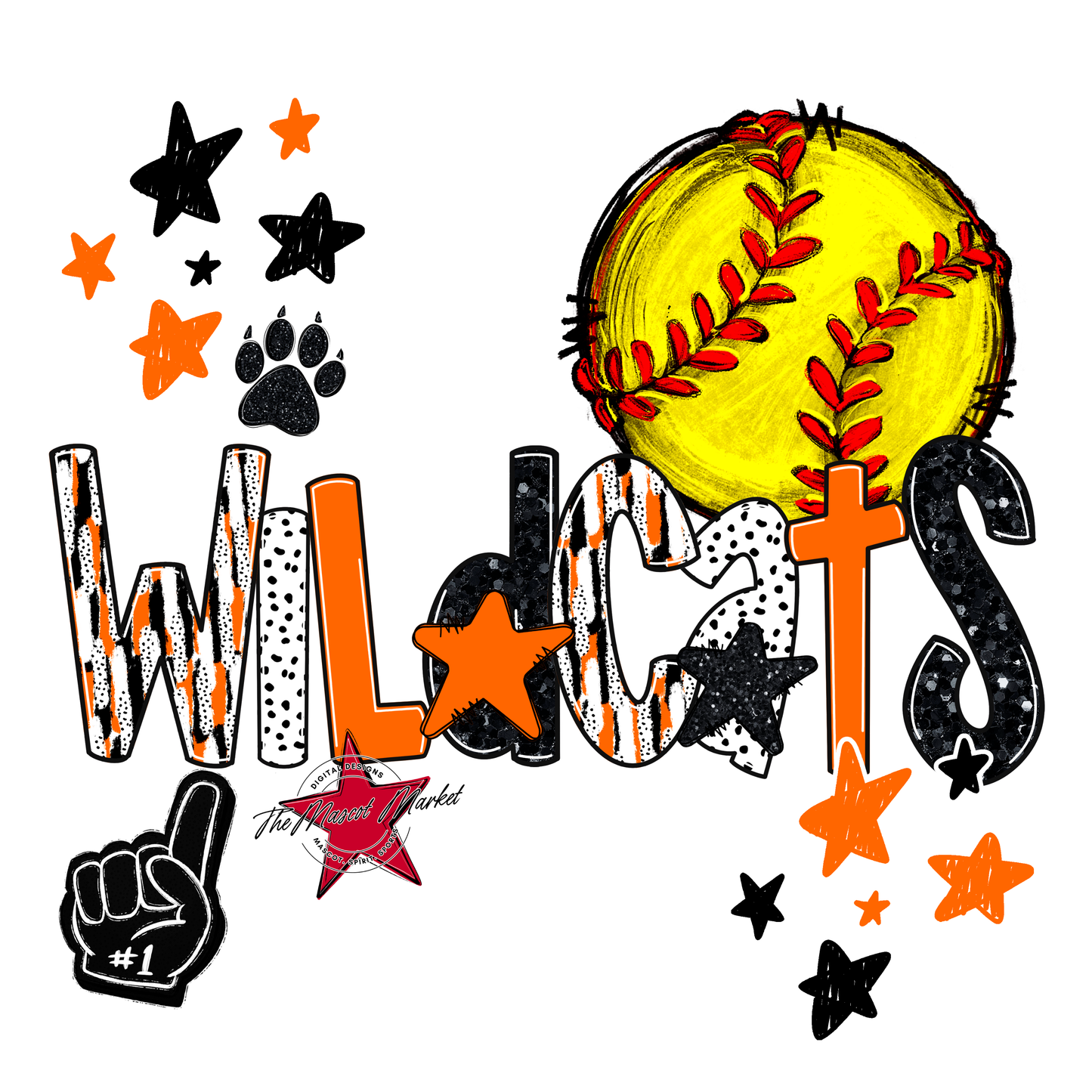 Wildcats Softball Scrape-Orange