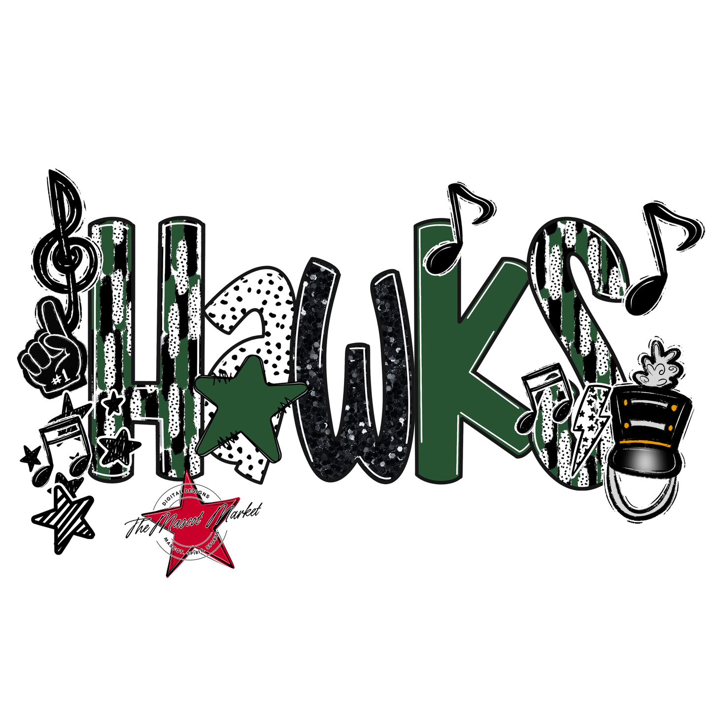 Hawks Band Scrape-Green