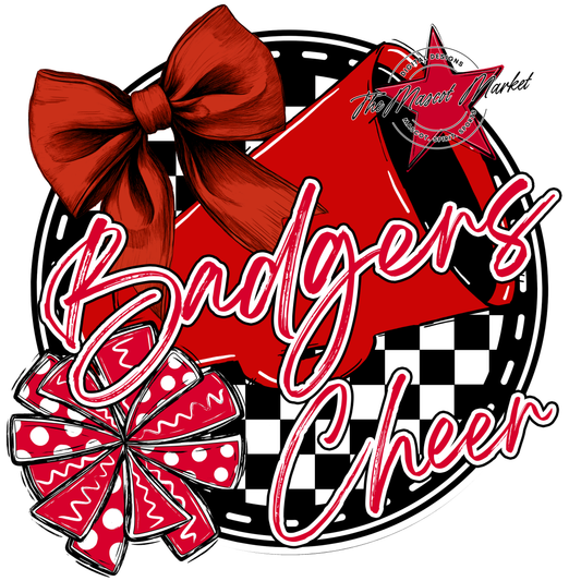 Badgers Circle Cheer Design-Red