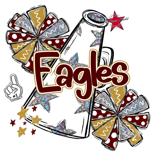 Eagles Alpha Cheer Megaphone-Maroon-Gold