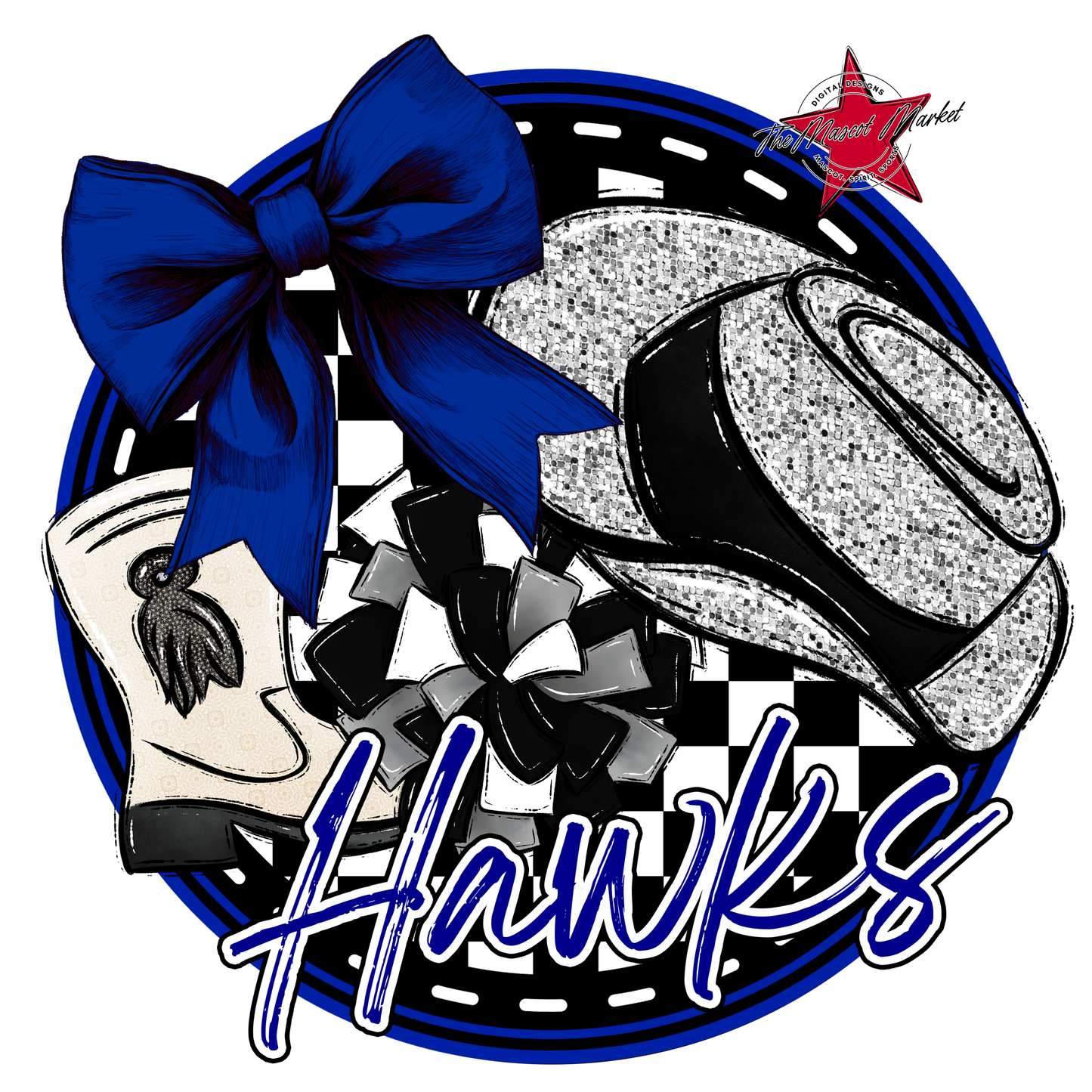 Hawks Circle Drillteam Design-Blue