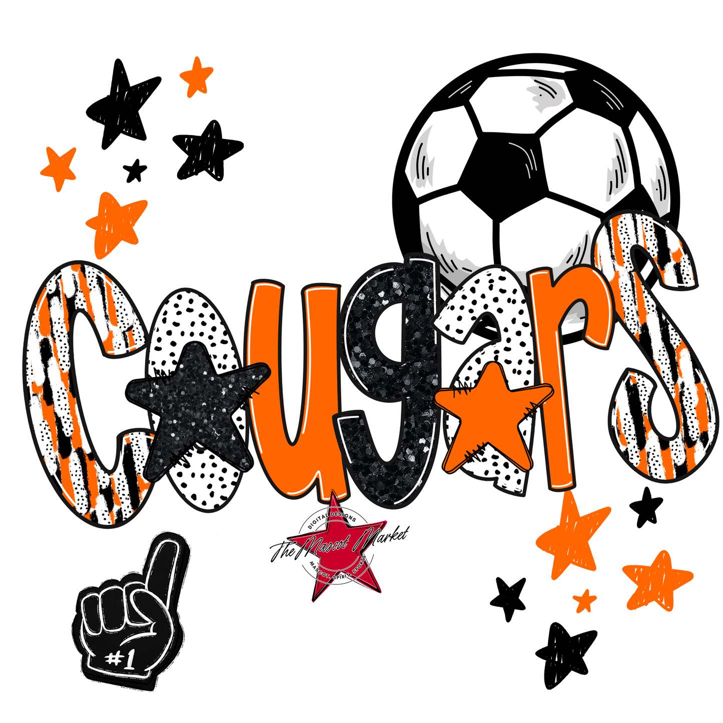 Cougars Soccer Scrape-Orange