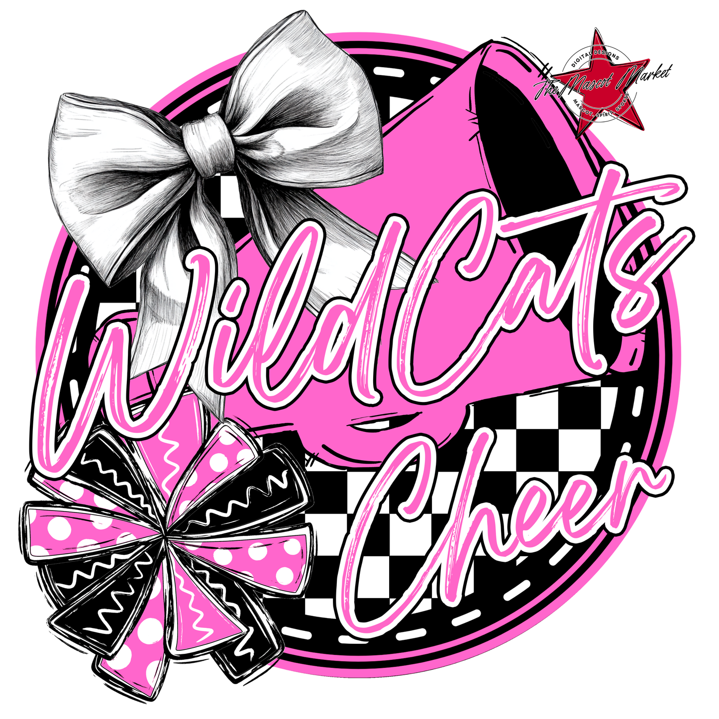Wildcats Circle Cheer Design-Baby Pink