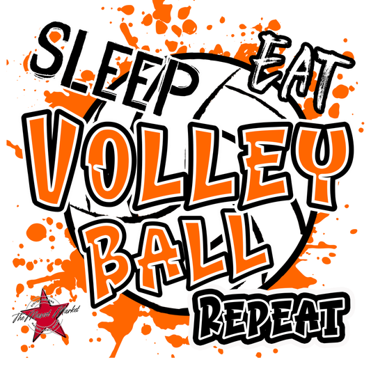 Eat Sleep Volleyball Repeat Design-Orange