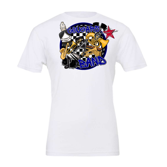 Cougars Circle Band Design-Blue