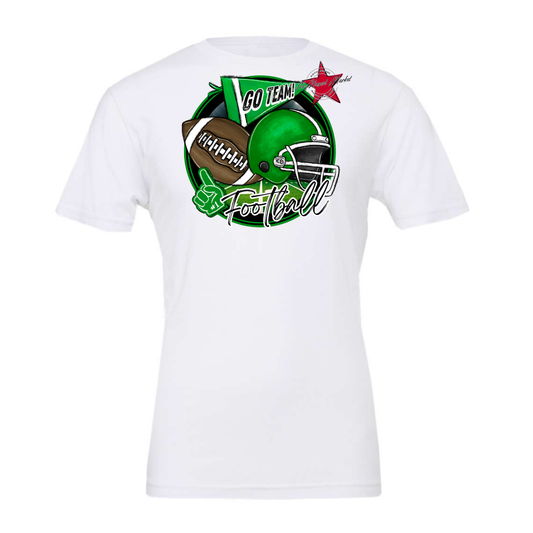 Football Circle Design-Bright Green