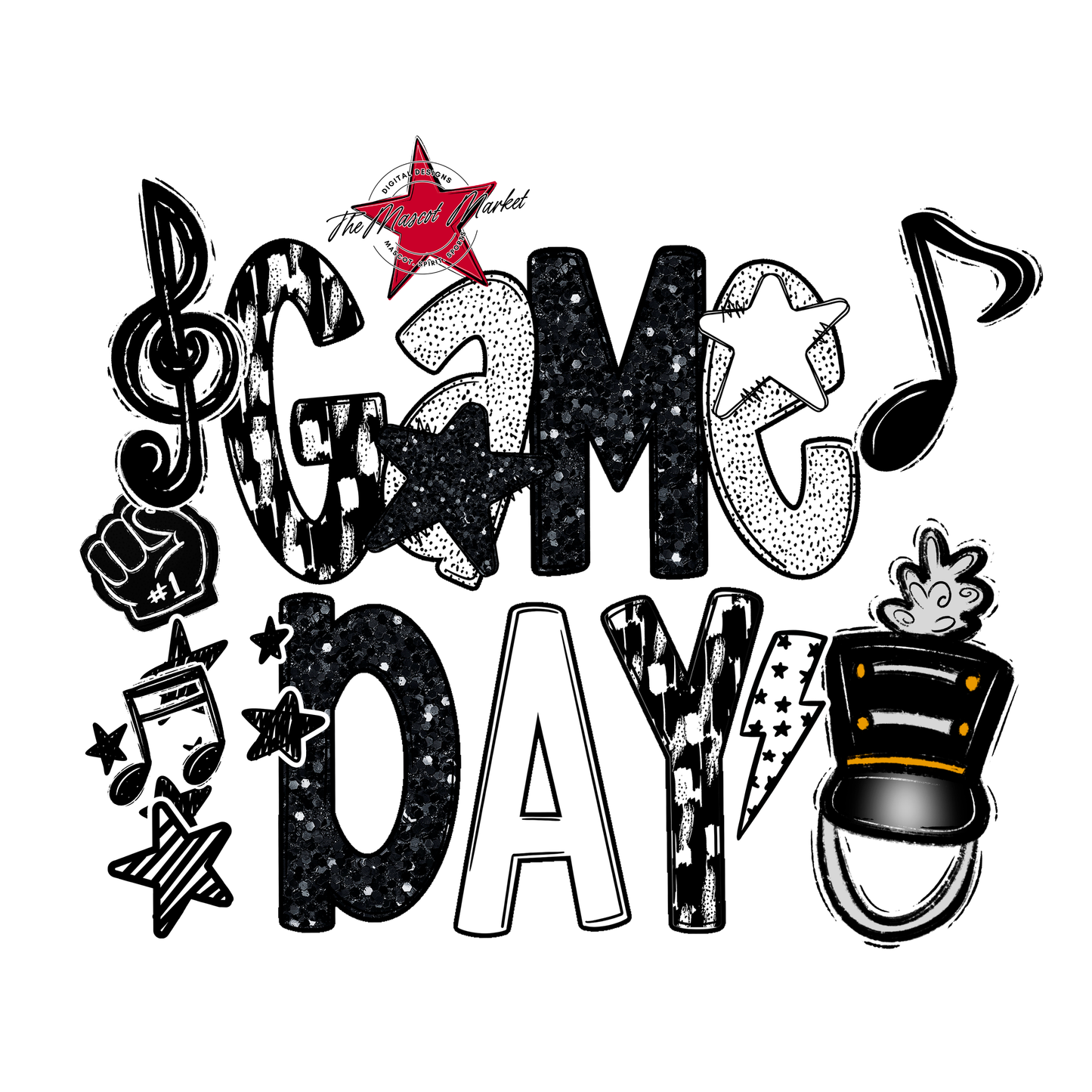 Game Day Scrape-Black & White