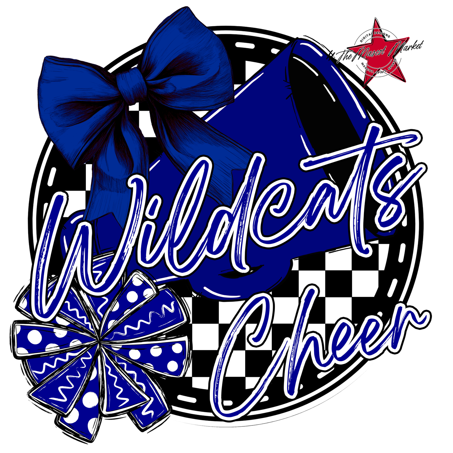 Wildcats Circle Cheer Design-Blue