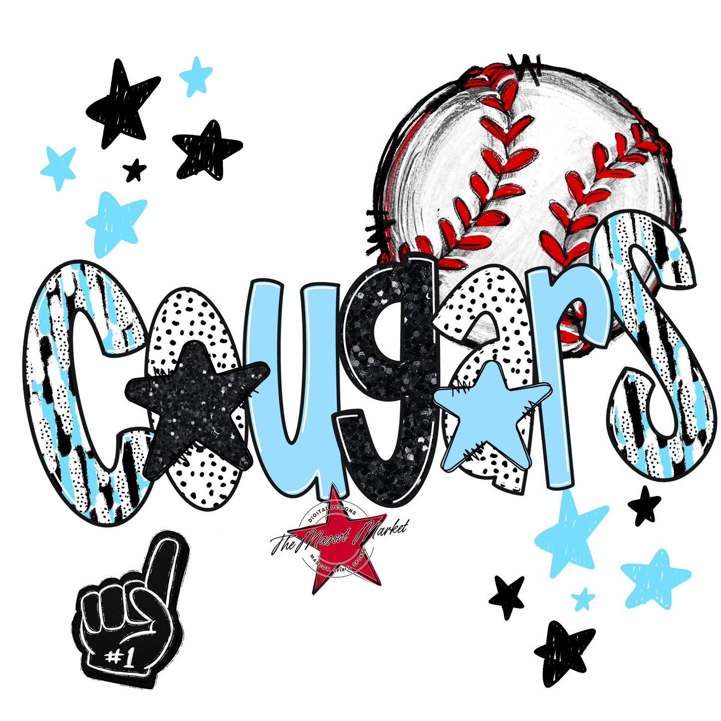 Cougars Baseball Scrape-Columbia Blue