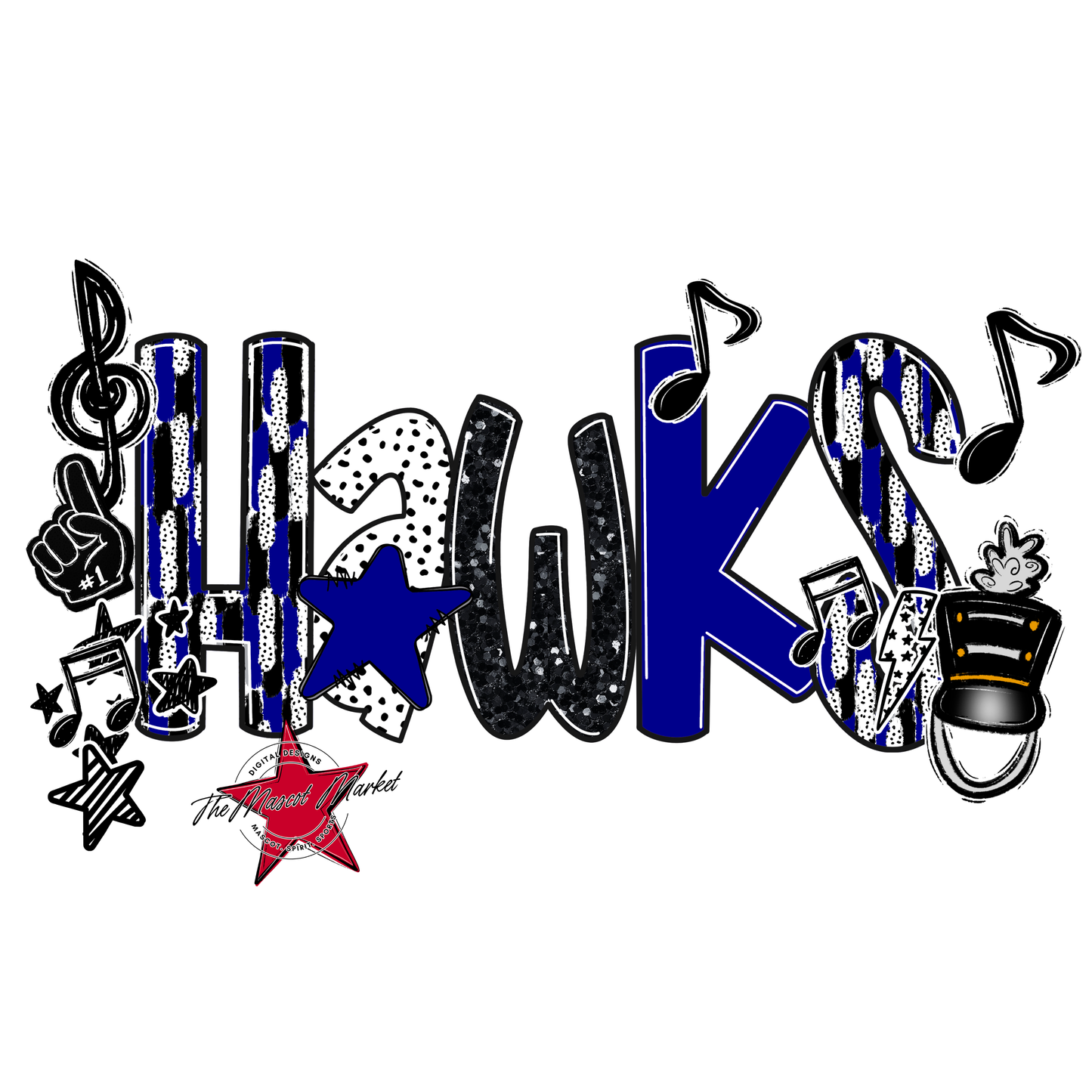 Hawks Band Scrape-Blue