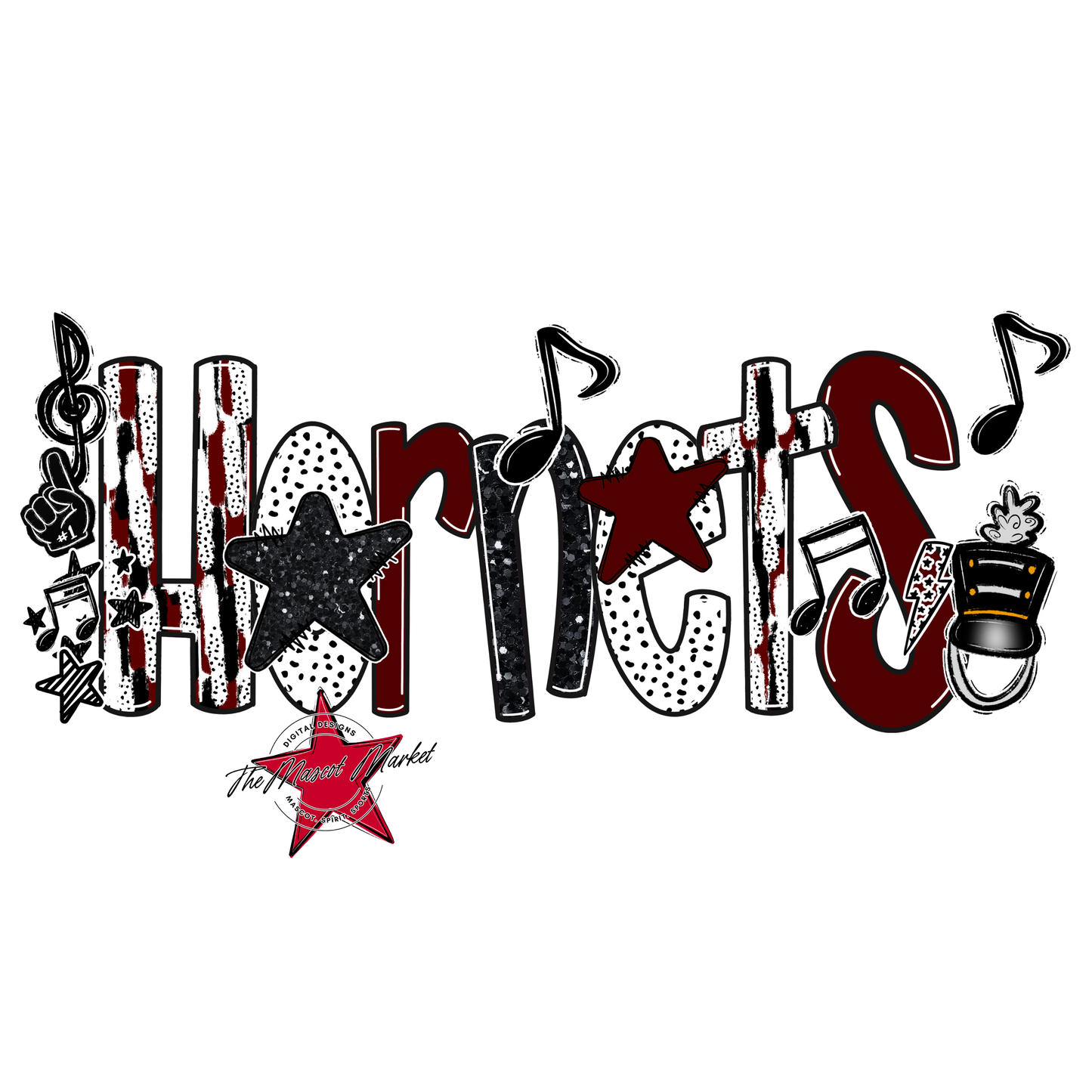 Hornets Band Scrape-Maroon