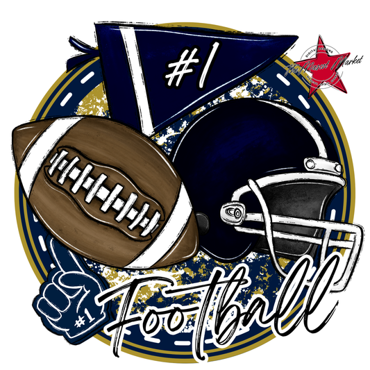 Football Circle Design-Navy-Gold