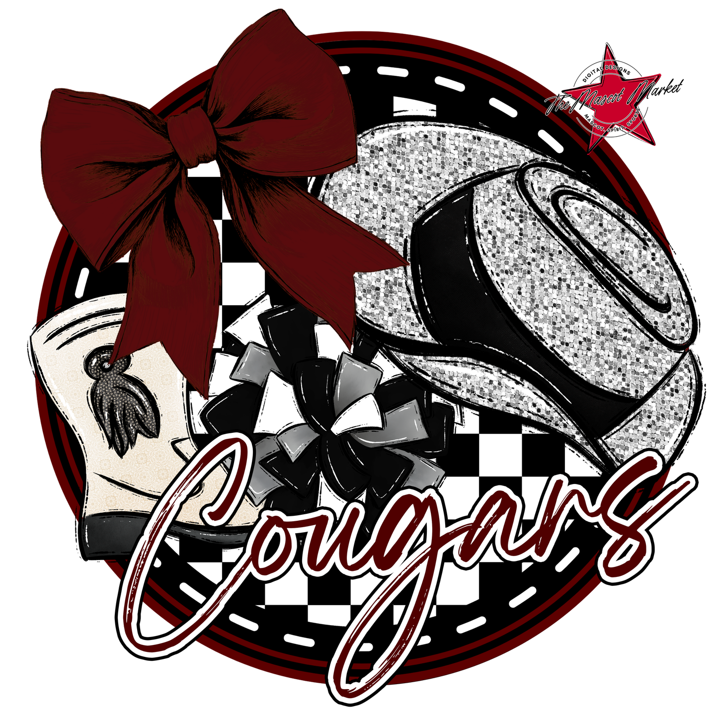 Cougars Circle Drillteam Design-Maroon