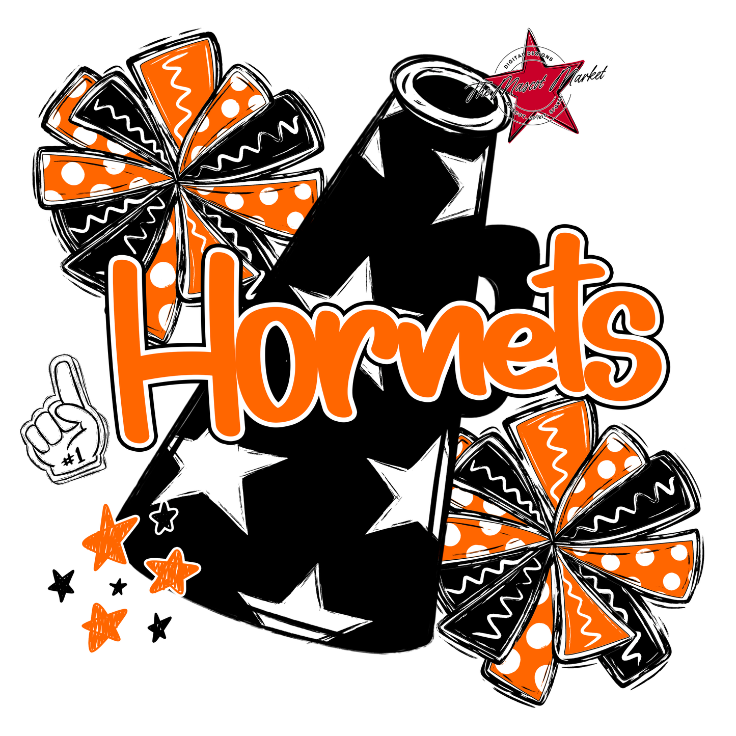 Hornets Alpha Megaphone Design-Orange