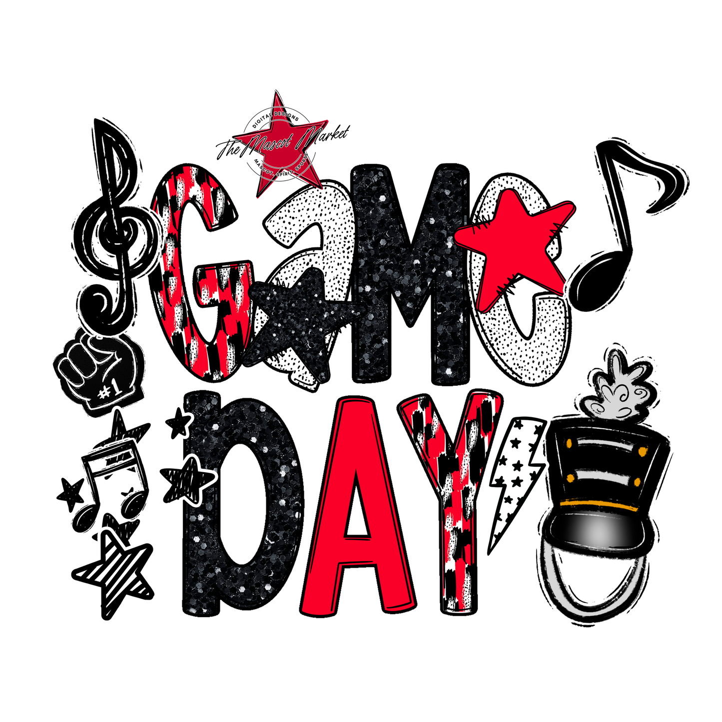 Game Day Scrape-Bright Red