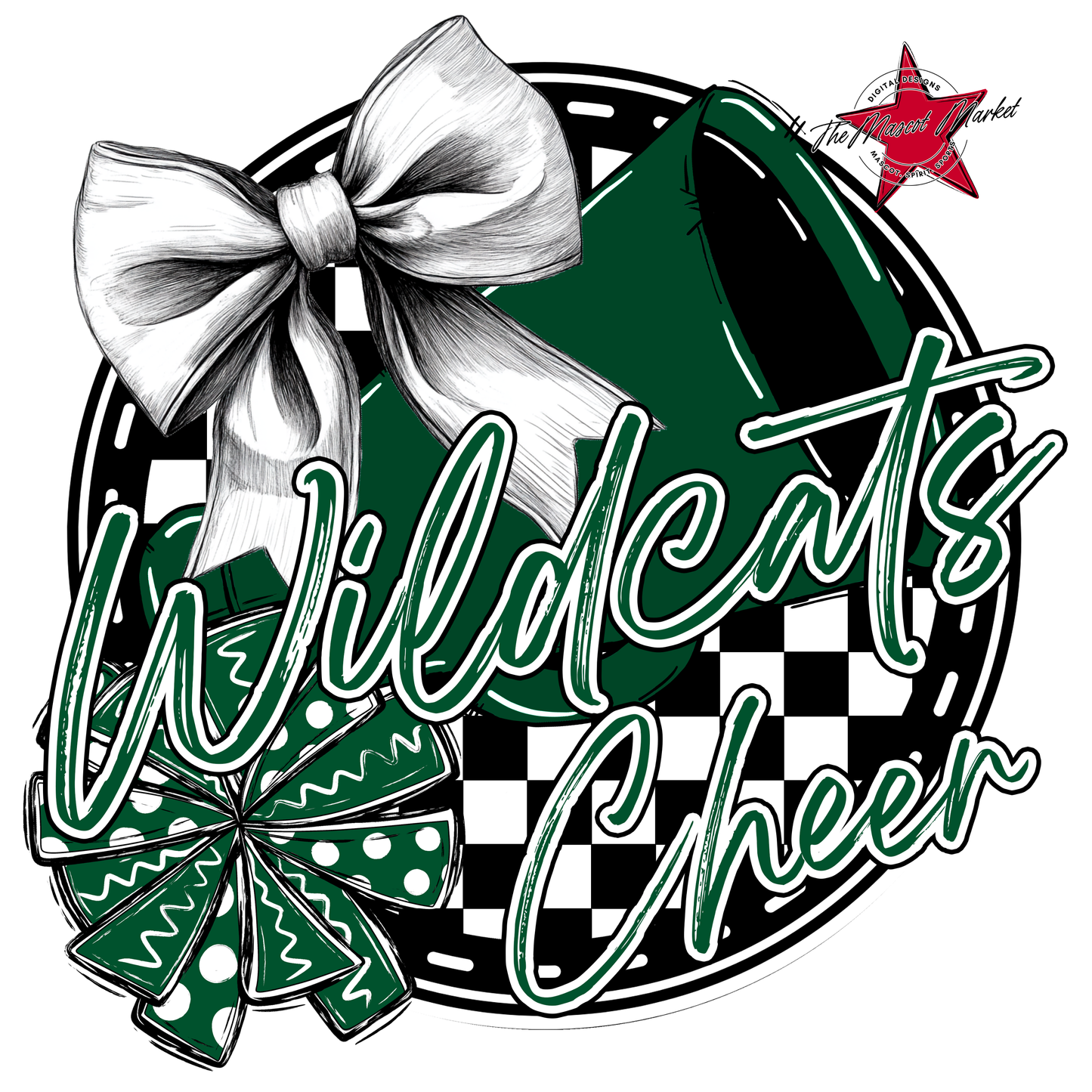 Wildcats Circle Cheer Design-Green