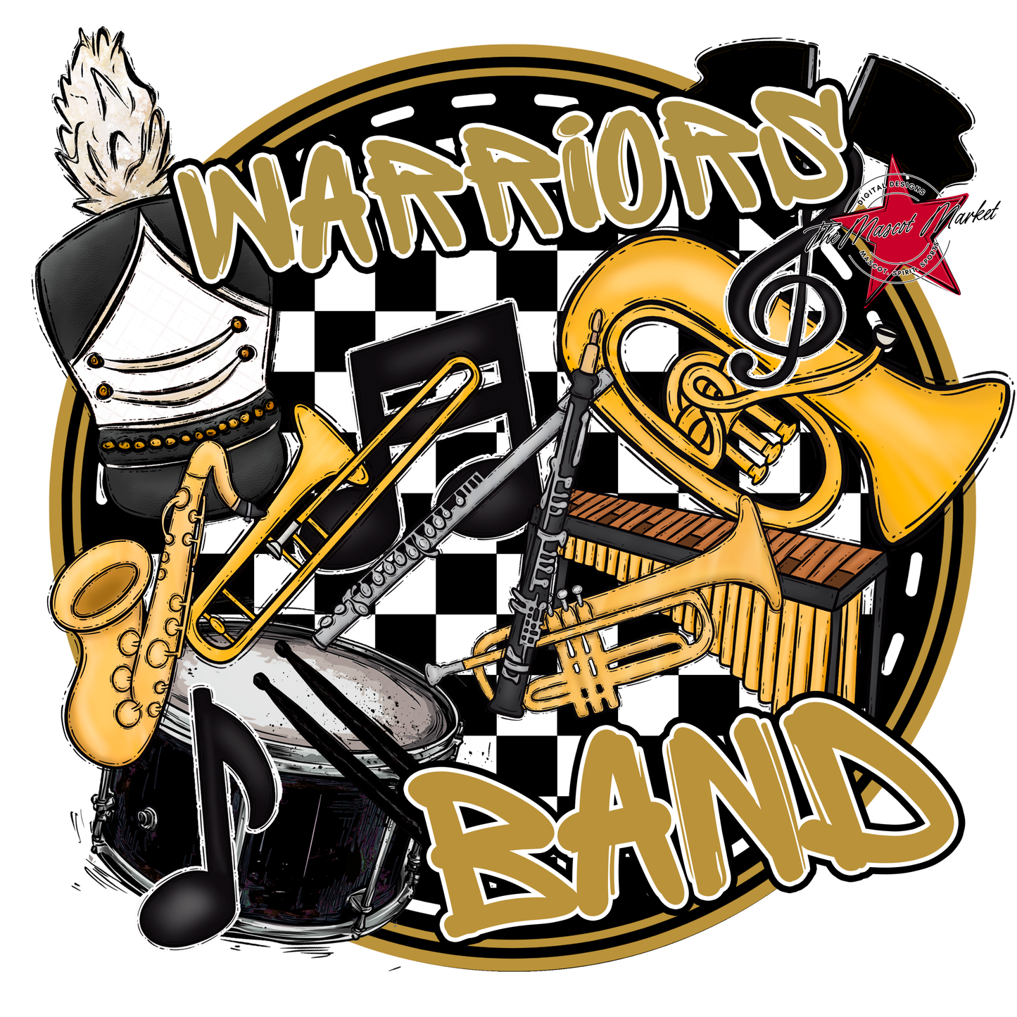 Warriors Circle Band Design-Gold