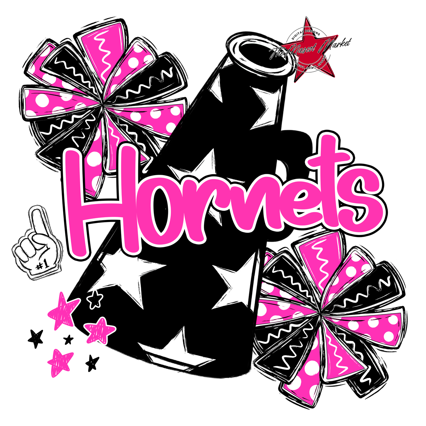 Hornets Alpha Megaphone Design-Pink