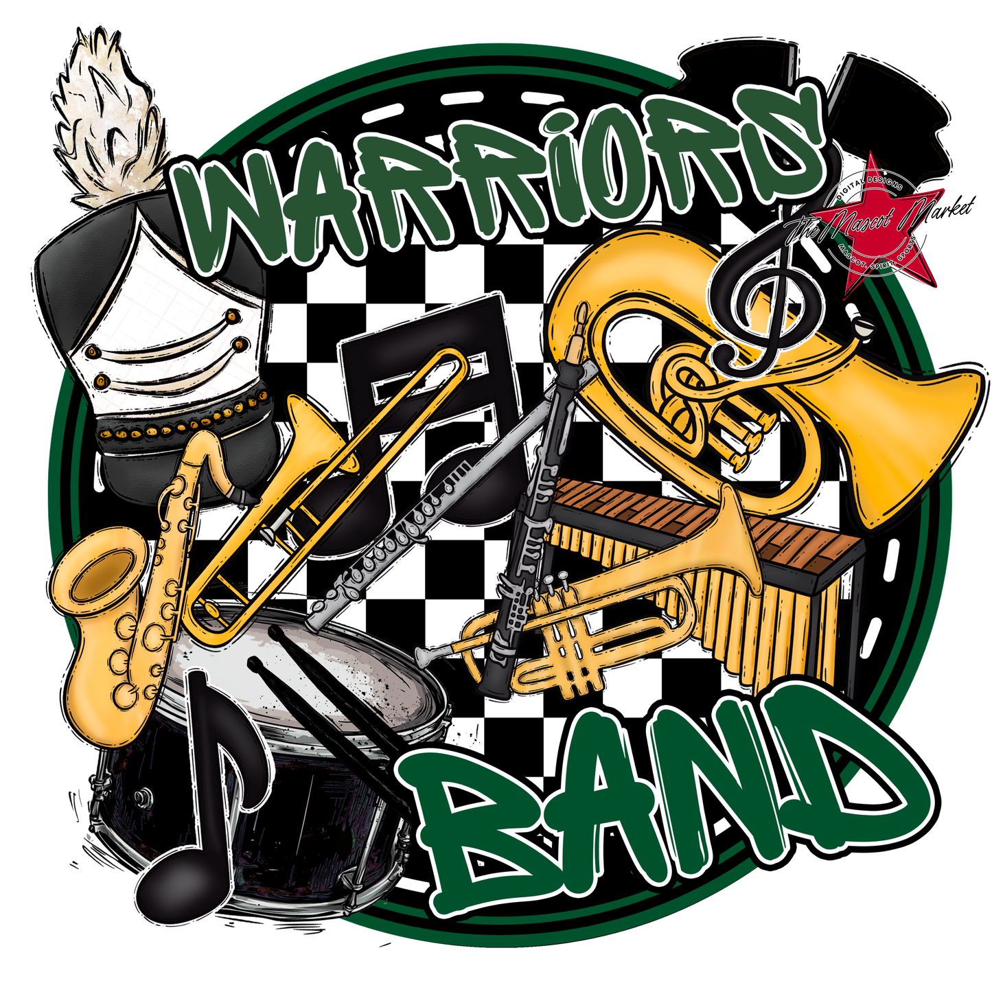 Warriors Circle Band Design-Green