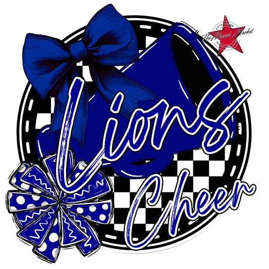 Lions Circle Cheer Design-Blue