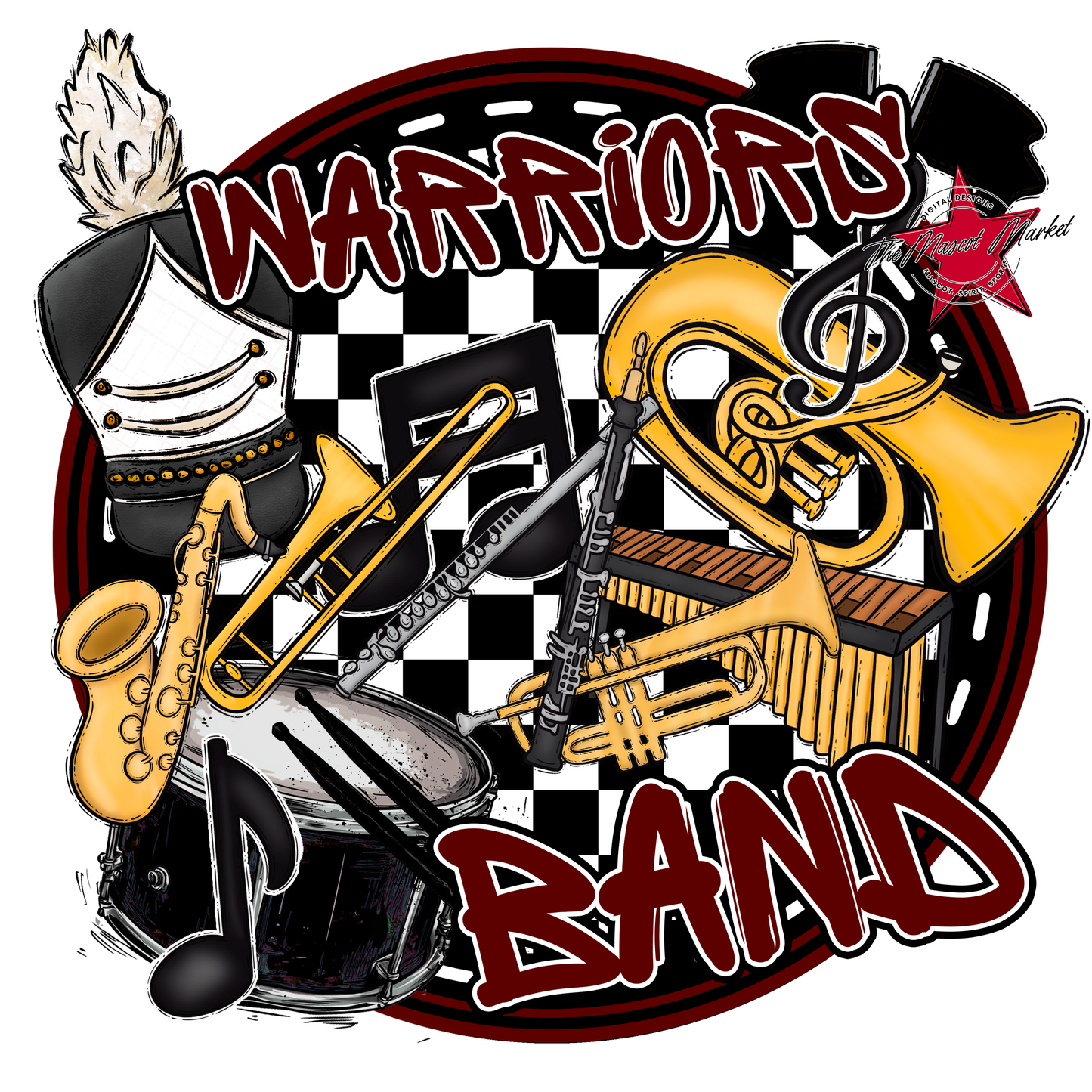Warriors Circle Band Design-Maroon