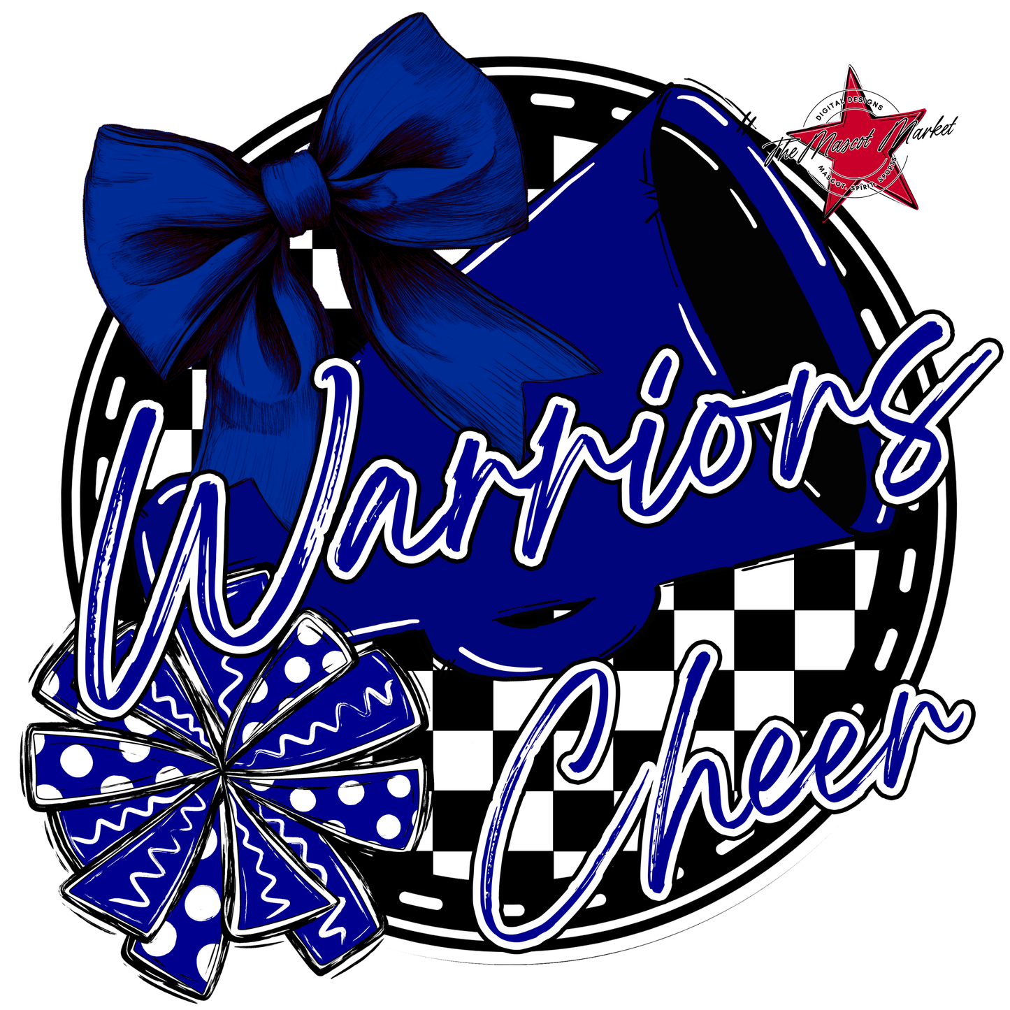 Warriors Circle Cheer Design-Blue