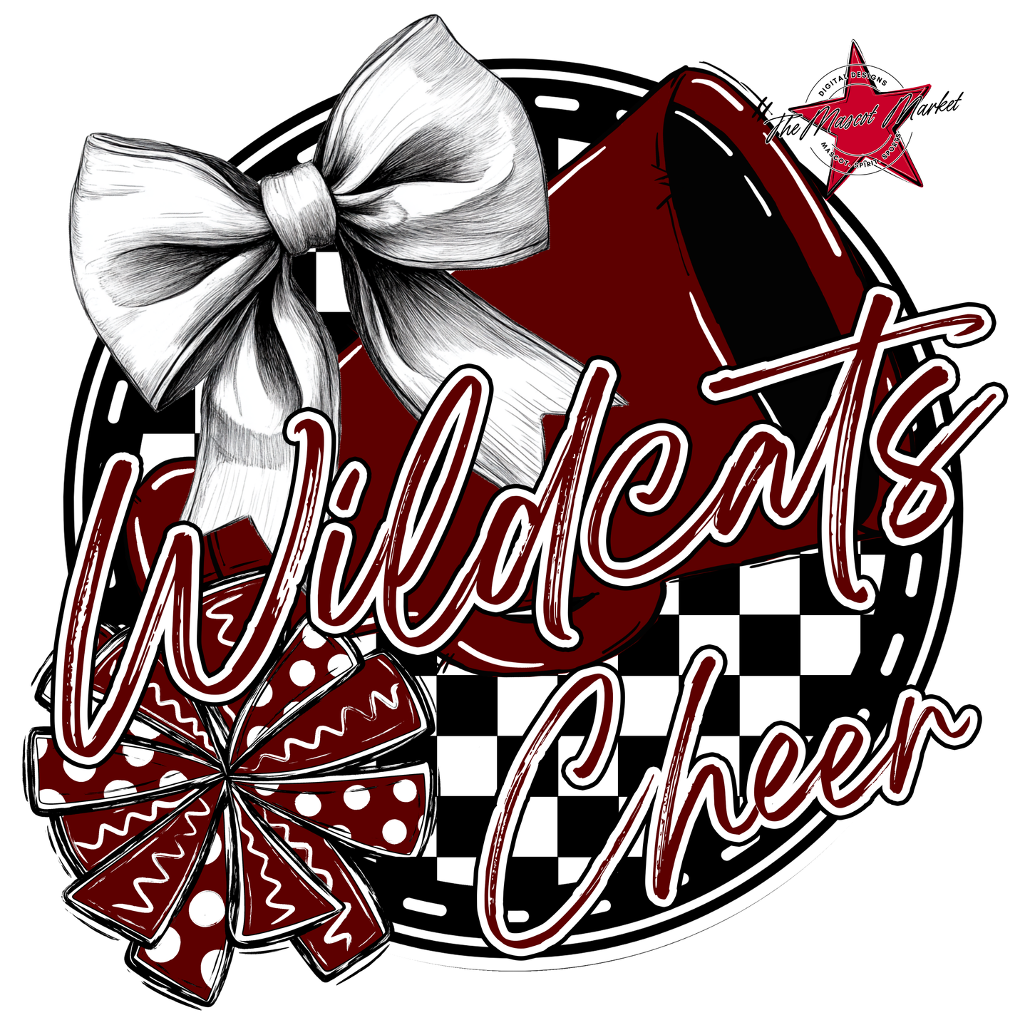 Wildcats Circle Cheer Design-Maroon