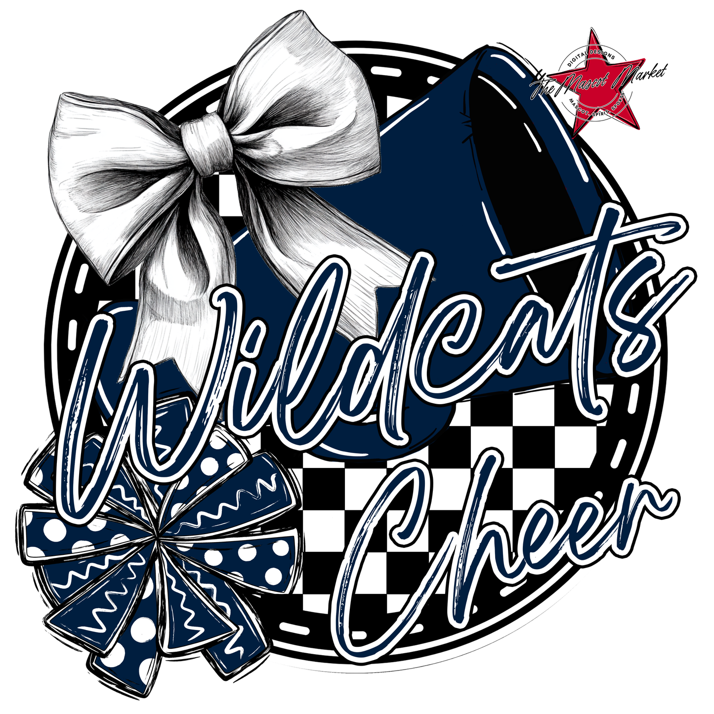 Wildcats Circle Cheer Design-Navy