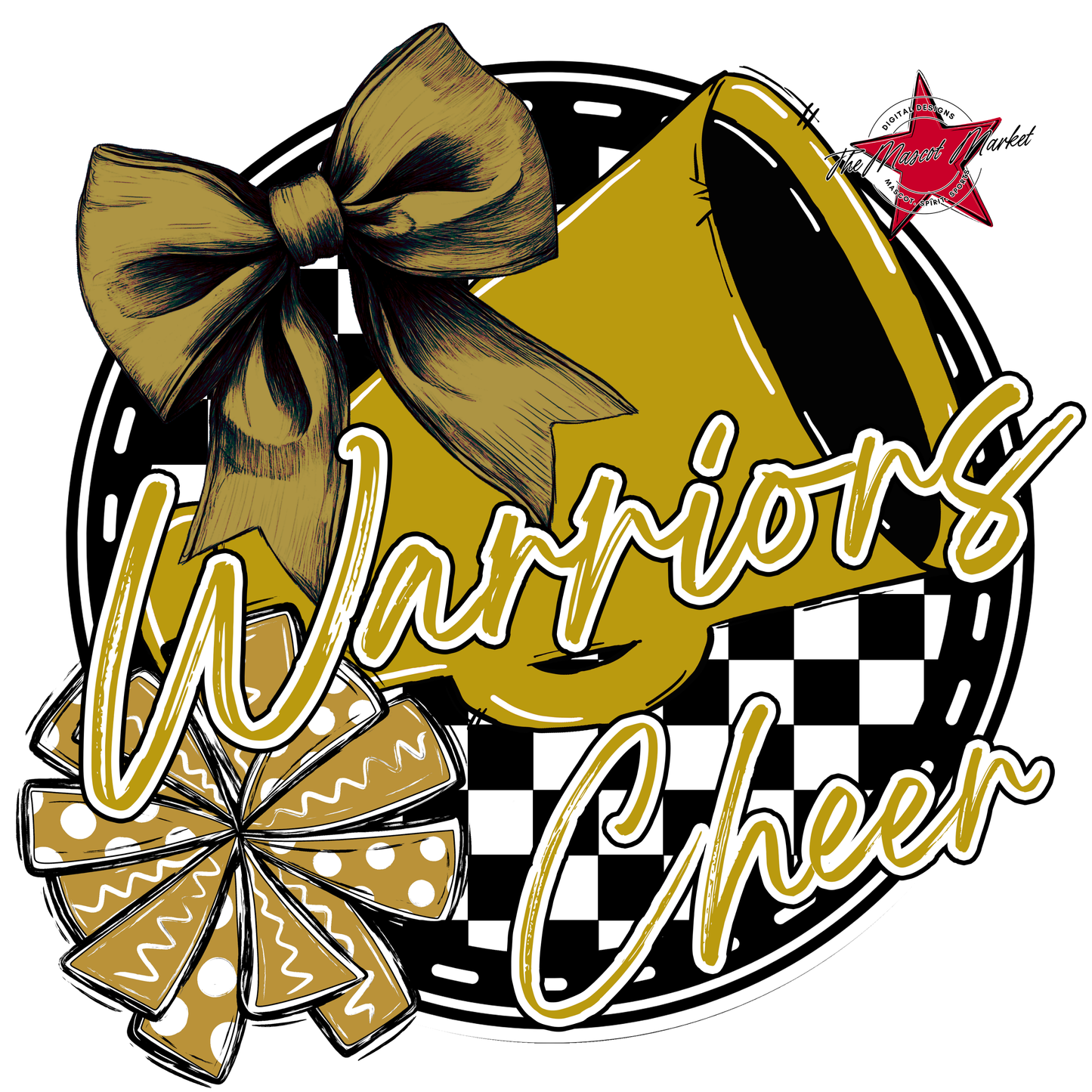 Warriors Circle Cheer Design-Gold