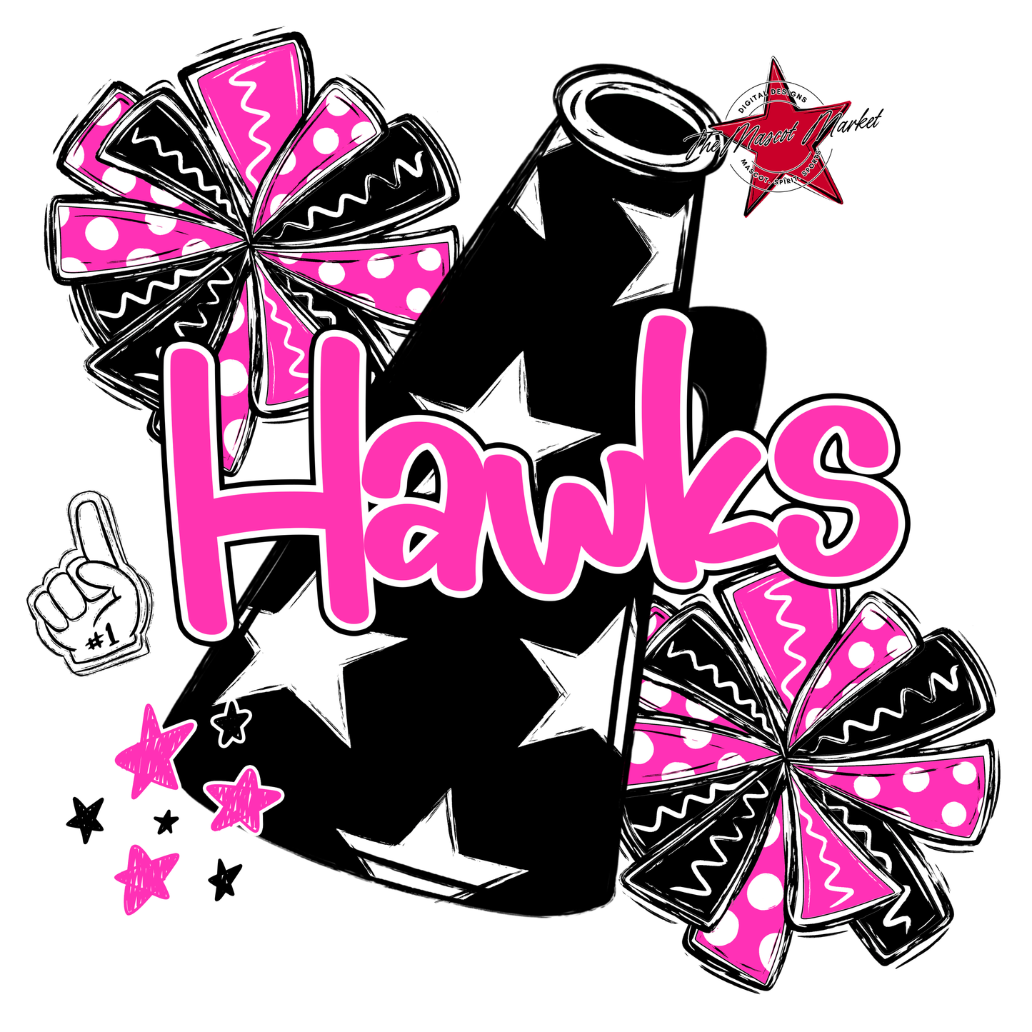 Hawks Alpha Megaphone Design-Pink