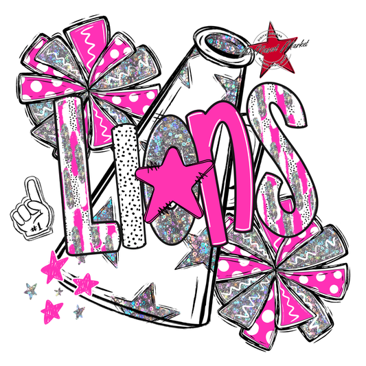 Lions Cheer Megaphone Scrape-Pink