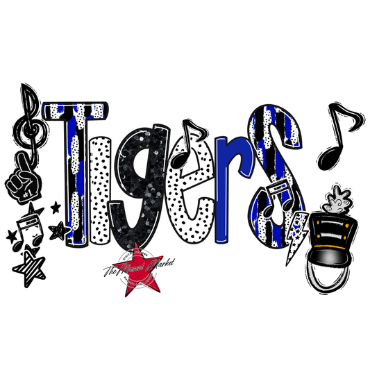 Tigers Band Scrape-Royal Blue