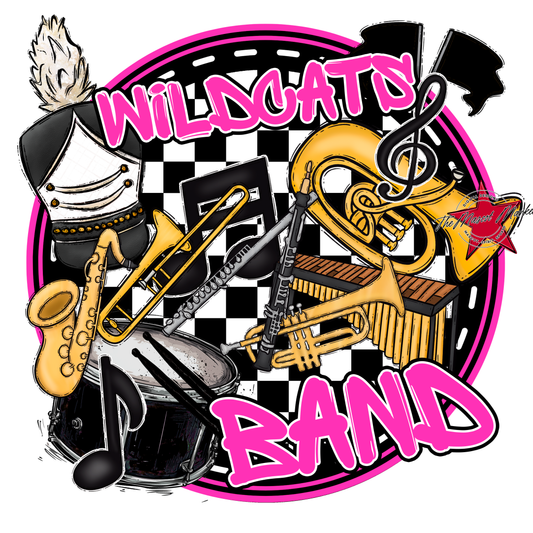 Wildcats Circle Band Design-Pink