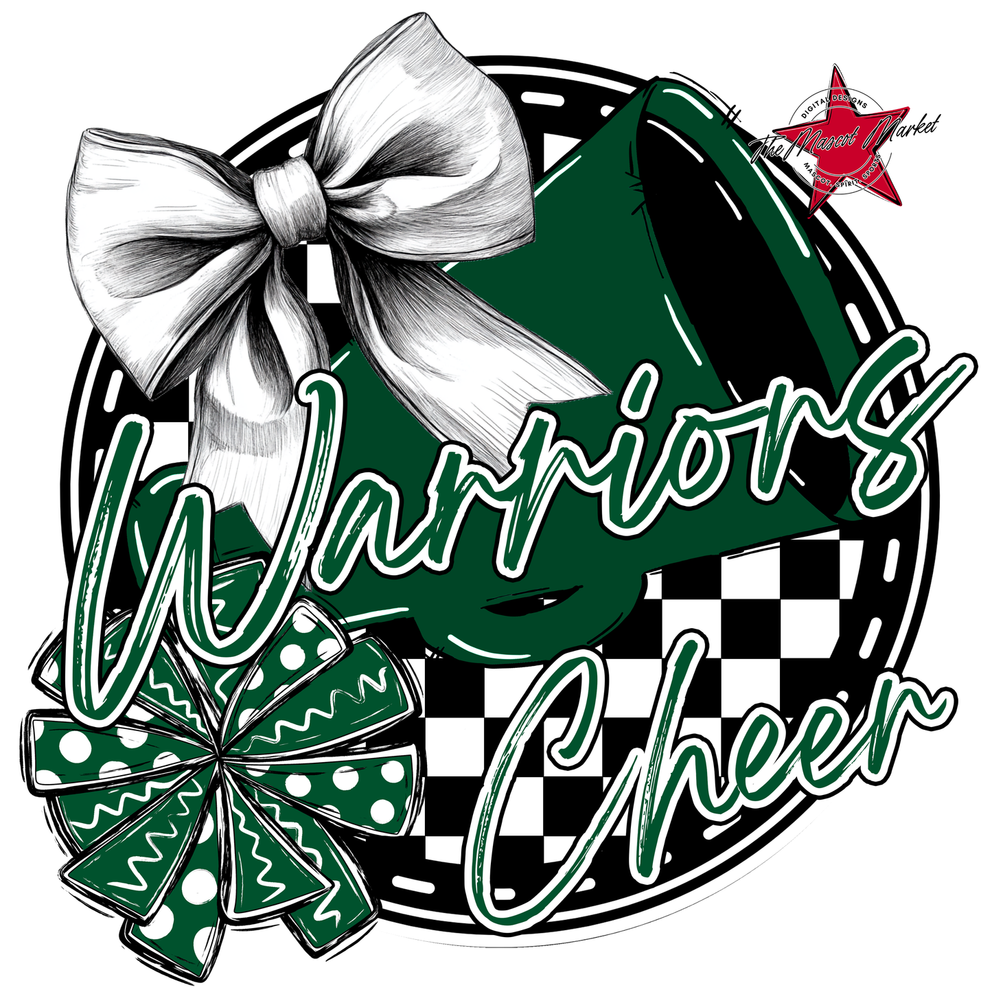 Warriors Circle Cheer Design-Green