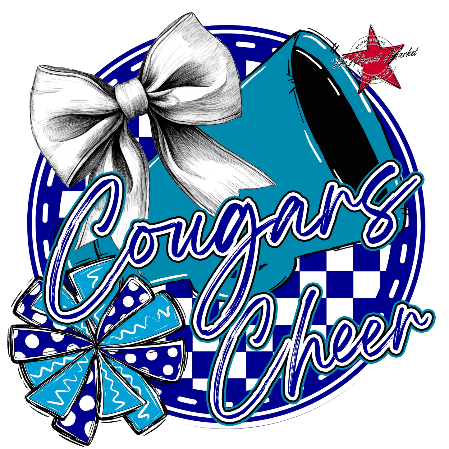 Cougars Circle Cheer Design-Blue-Carolina Blue