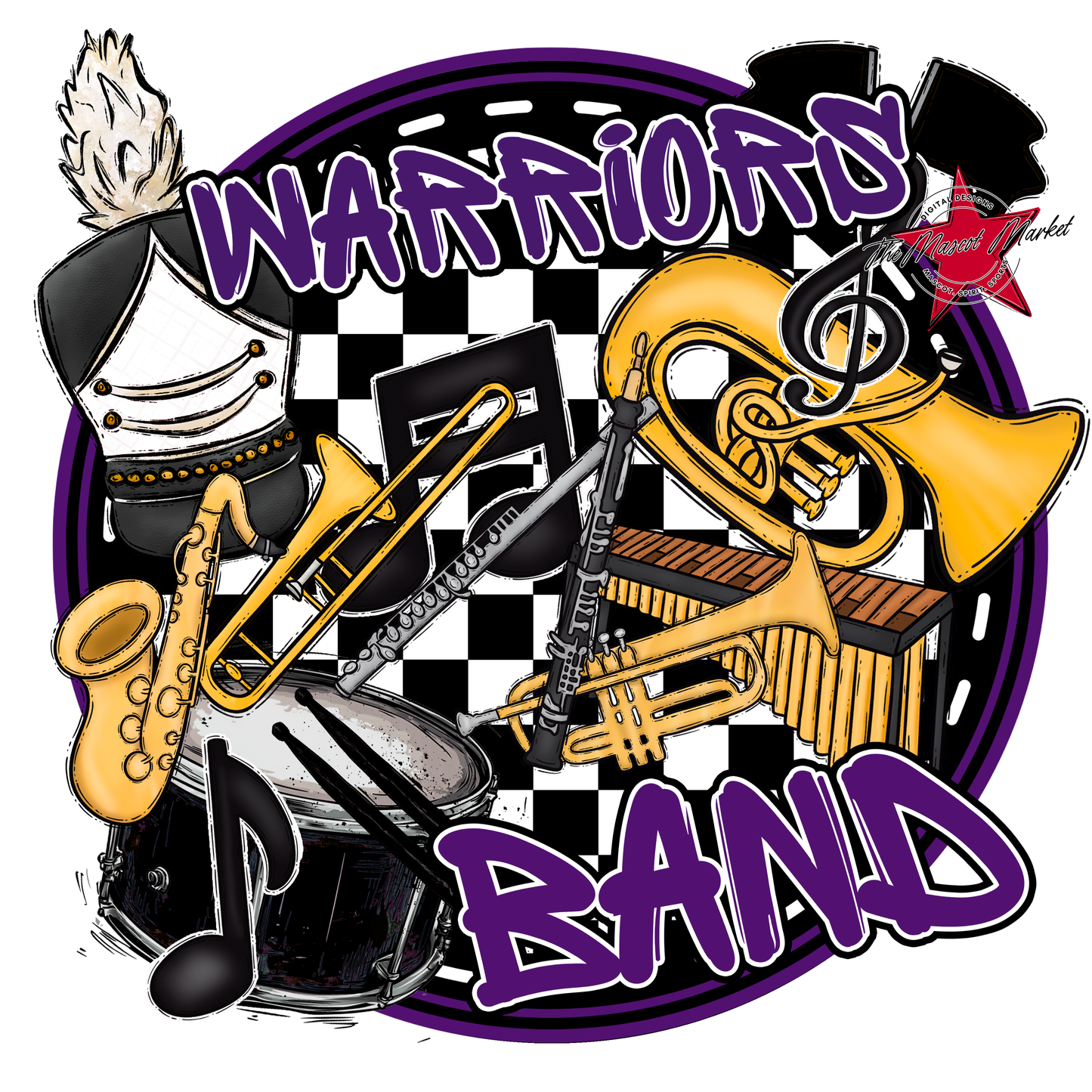 Warriors Circle Band Design-Purple