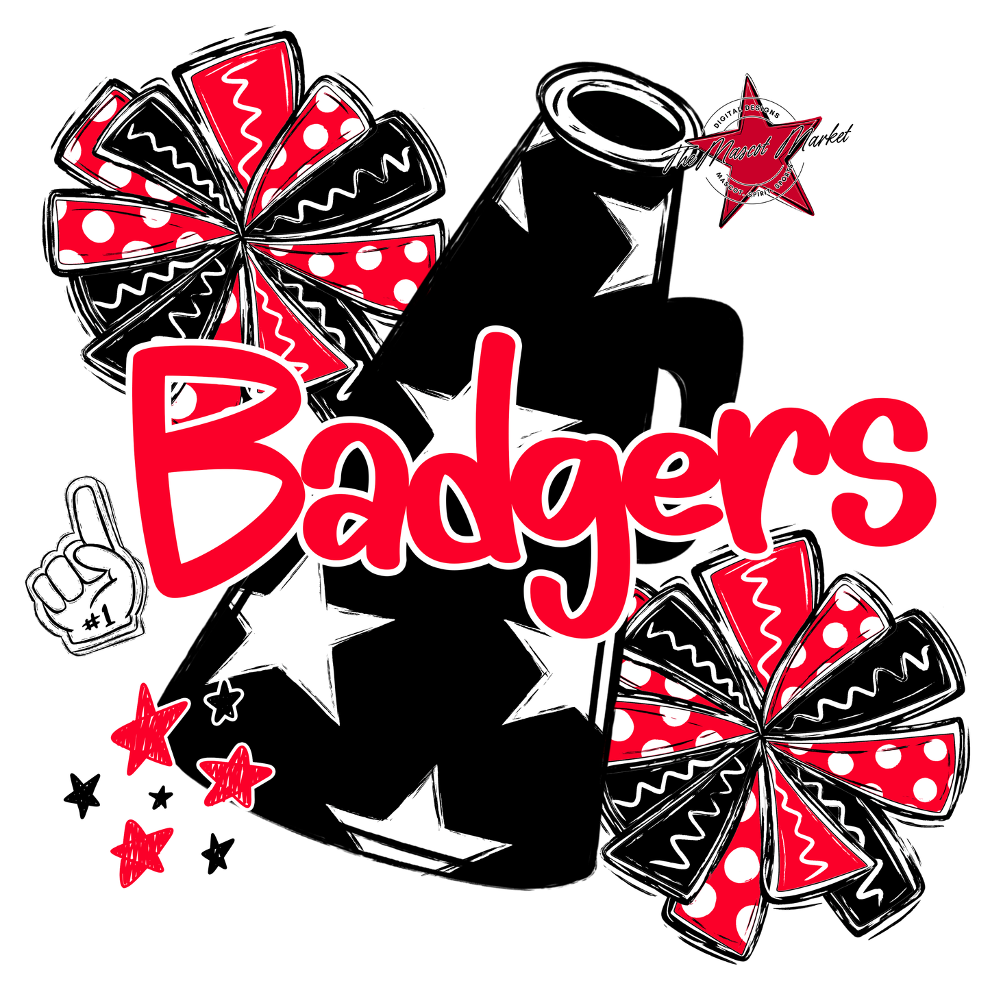 Badgers Alpha Cheer Megaphone-Red