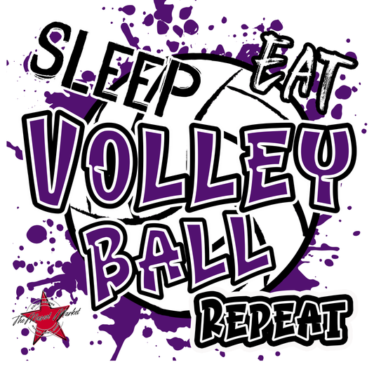 Eat Sleep Volleyball Repeat Design-Purple