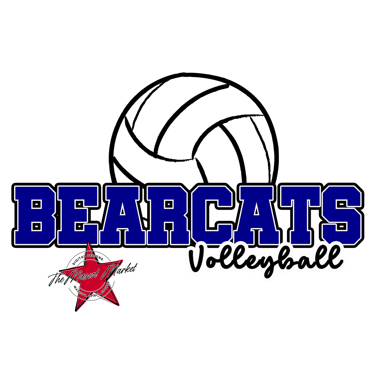 Bearcats Varsity Volleyball Design-Blue