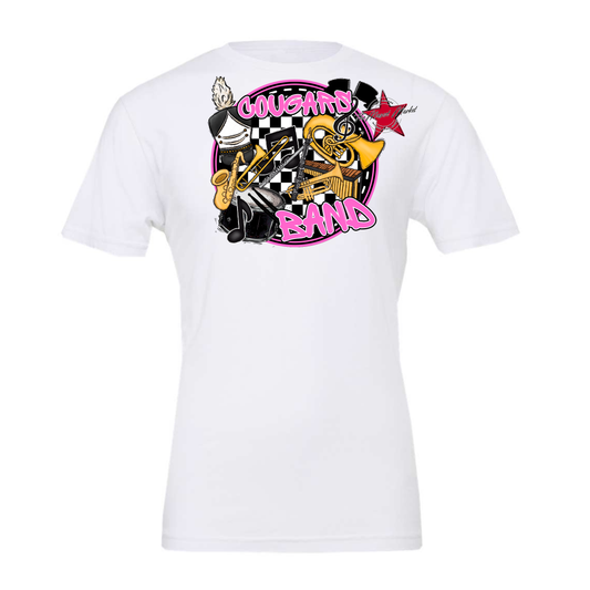 Cougars Circle Band Design-Baby Pink