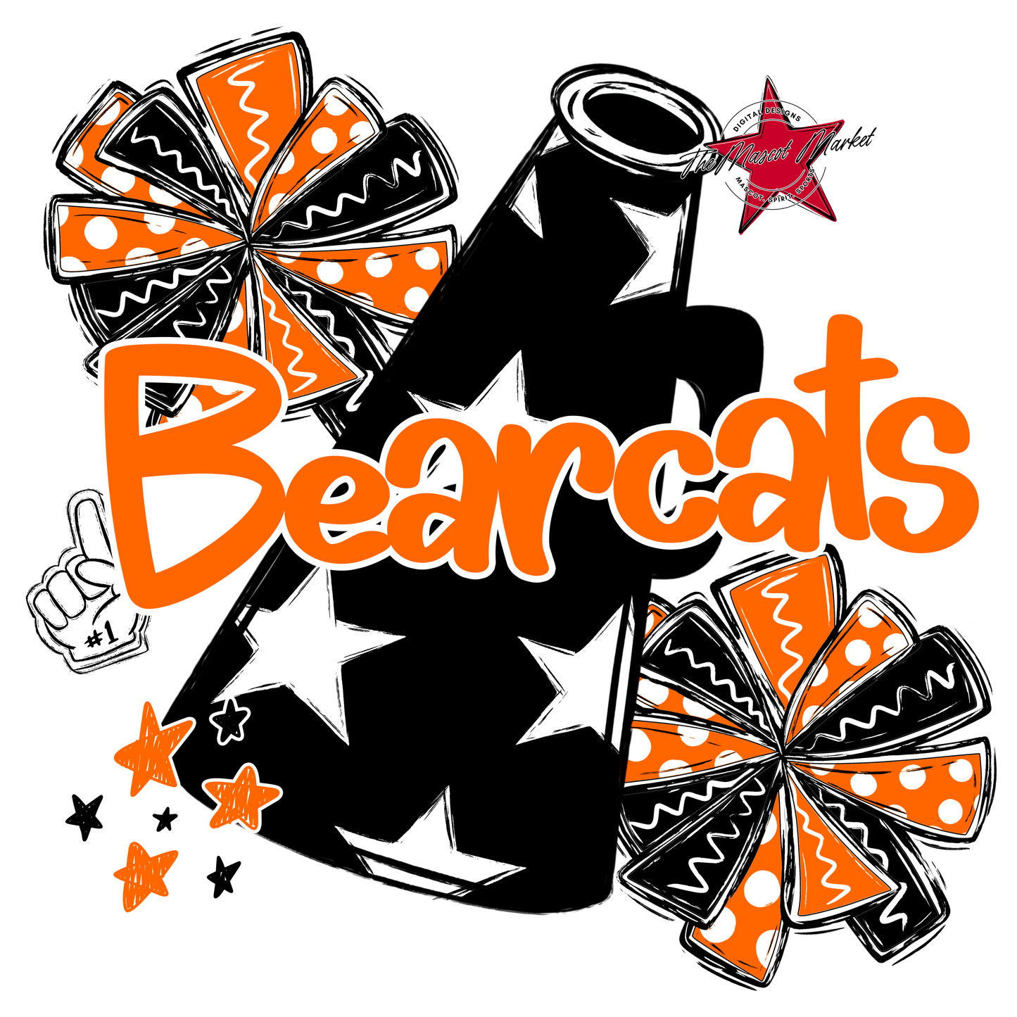 Bearcats Alpha Cheer Megaphone-Orange