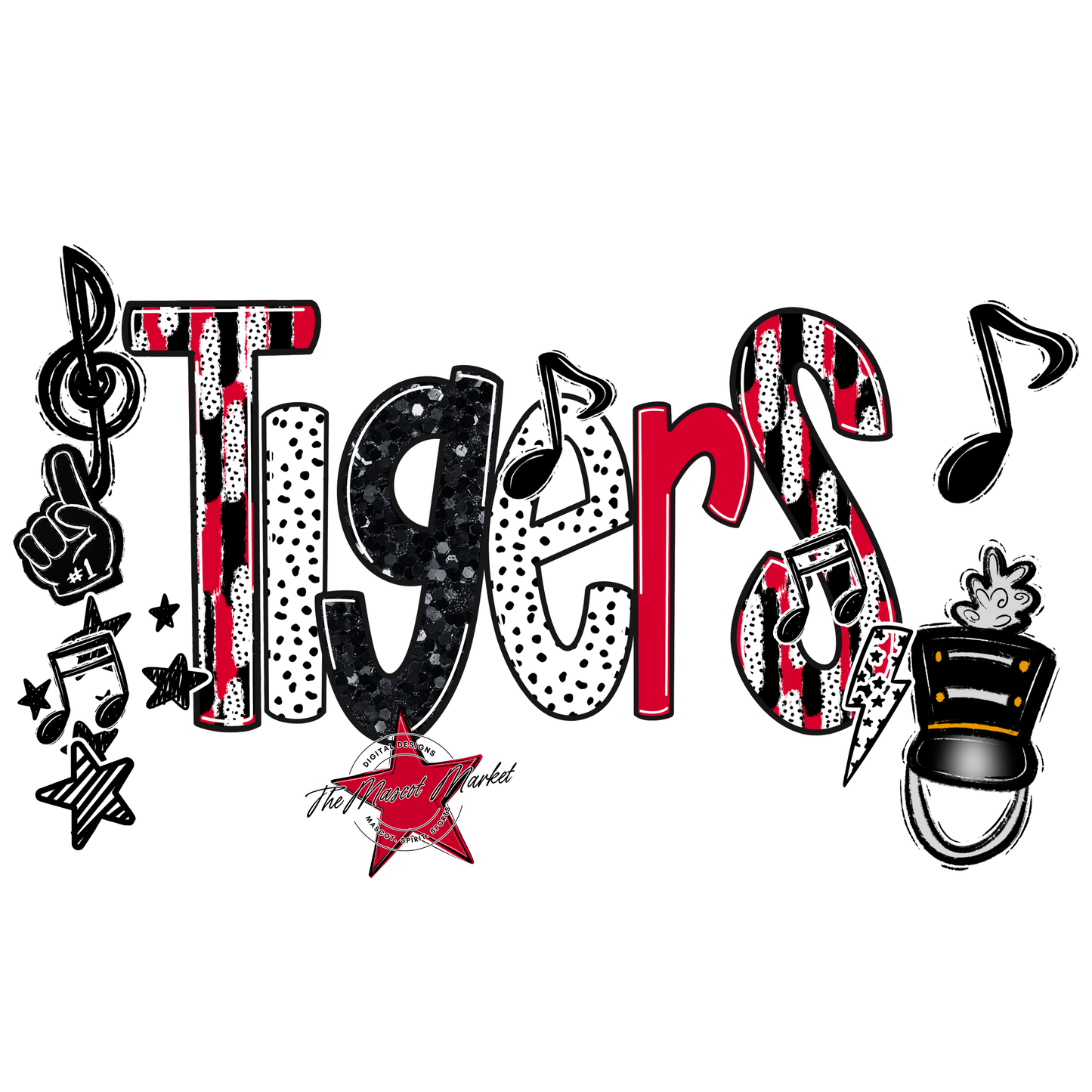 Tigers Band Scrape-Red