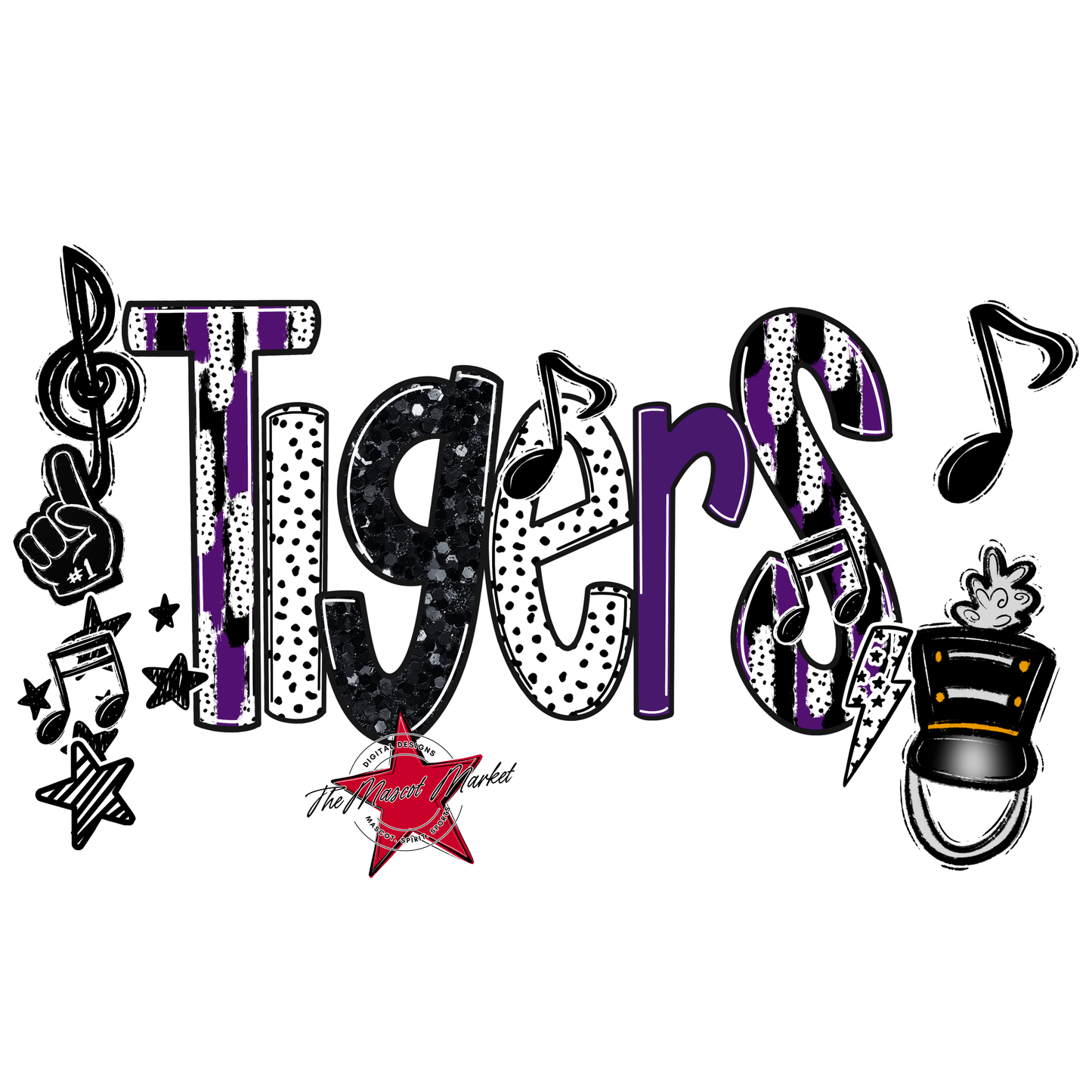 Tigers Band Scrape-Purple