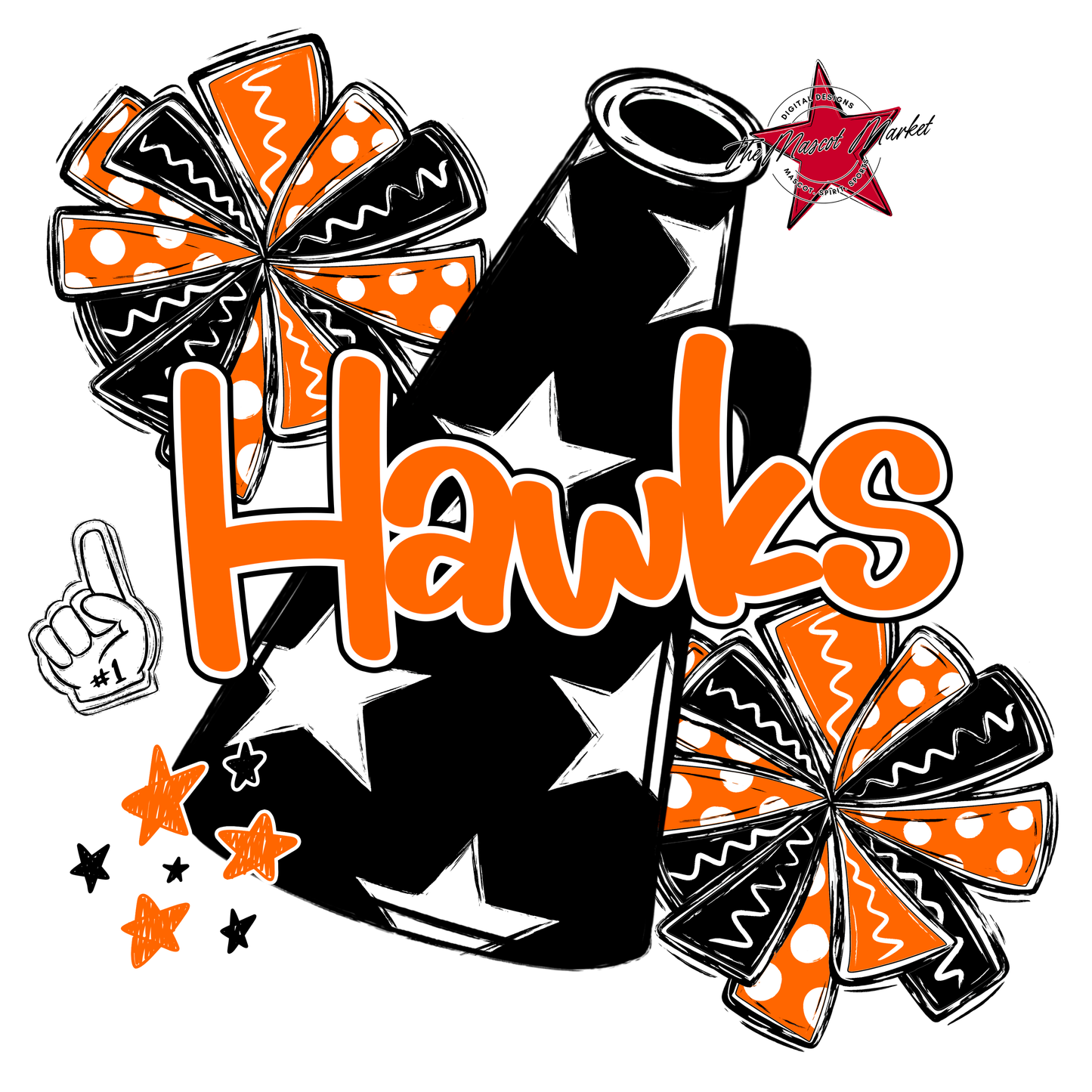 Hawks Alpha Megaphone Design-Orange