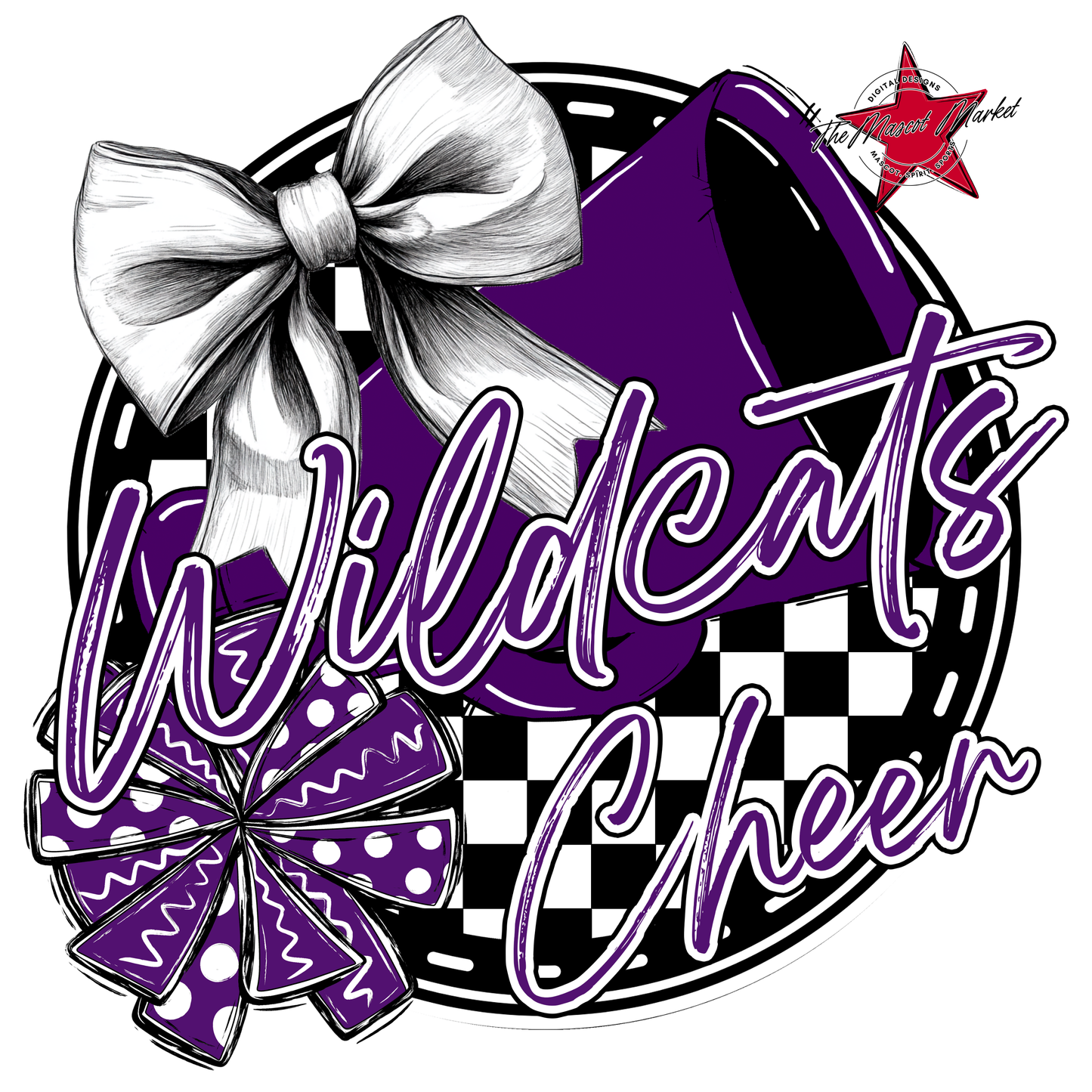 Wildcats Circle Cheer Design-Purple