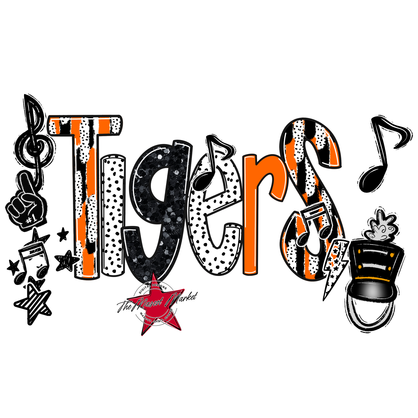 Tigers Band Scrape-Orange