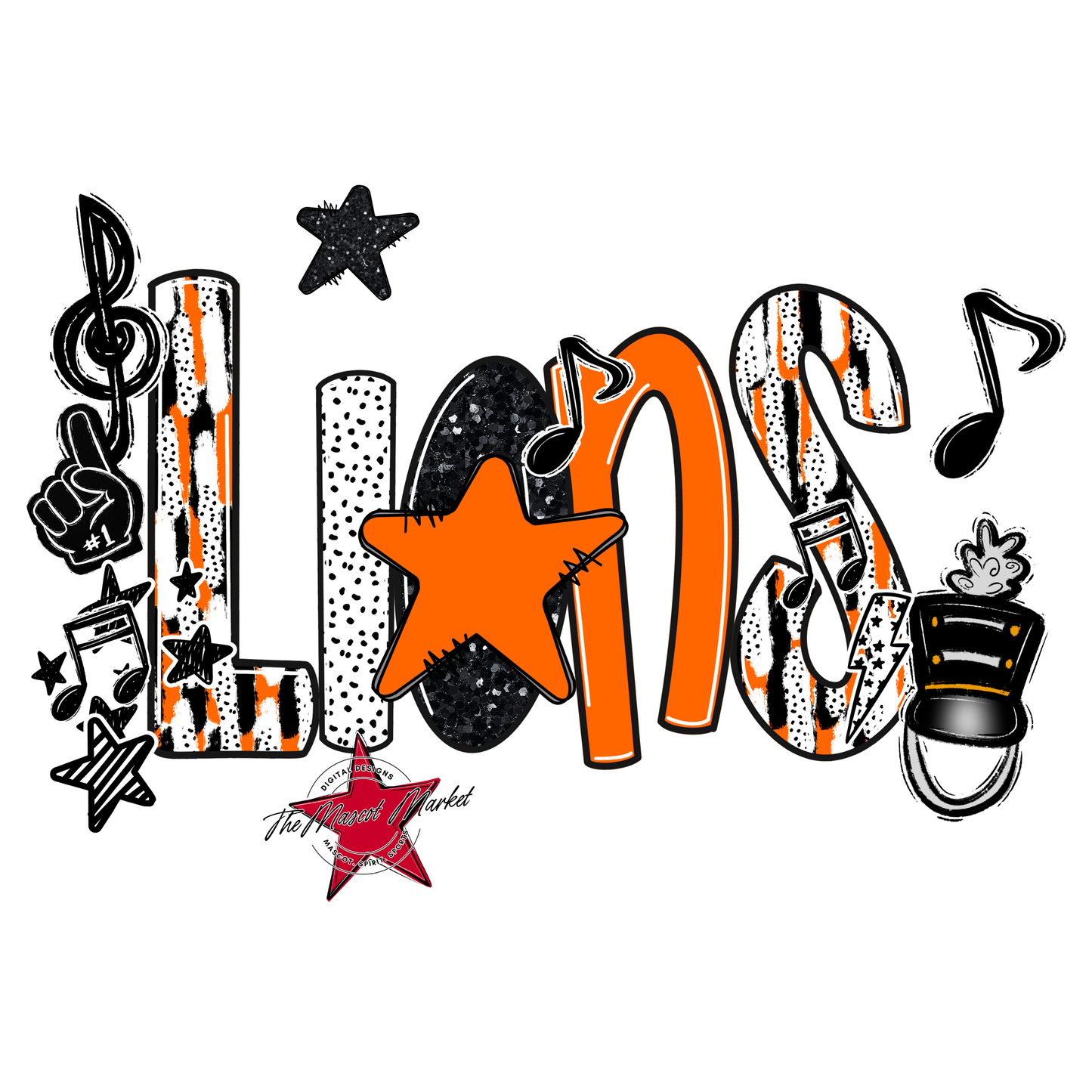 Lions Band Scrape-Orange